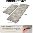 thumbnail image 3 of Boho Kitchen Rugs Set of 2 Anti-Fatigue 0.4 Inches Thick Farmhouse Vintage Bohemian Kitchen Floor Mats Non Slip Waterproof Comfort PVC Mat Decor for Sink Laundry 17.3 x 28+17.3 x 47 Inches, 3 of 6