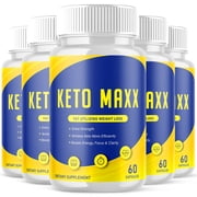 (5 Pack) Keto Maxx - Supplement for Weight Loss - Energy & Focus Boosting Dietary Supplements for Weight Management & Metabolism - Advanced Fat Burn Raspberry Ketones Pills - 300 Capsules