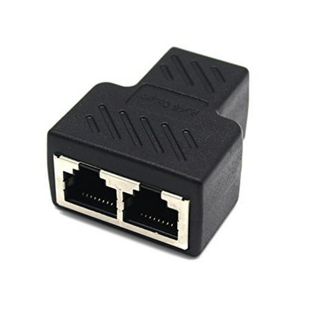 RJ45 Splitter Adapter 1 to 2 Dual Female Port CAT 5/CAT 6 LAN Ethernet Socket Splitter Connector