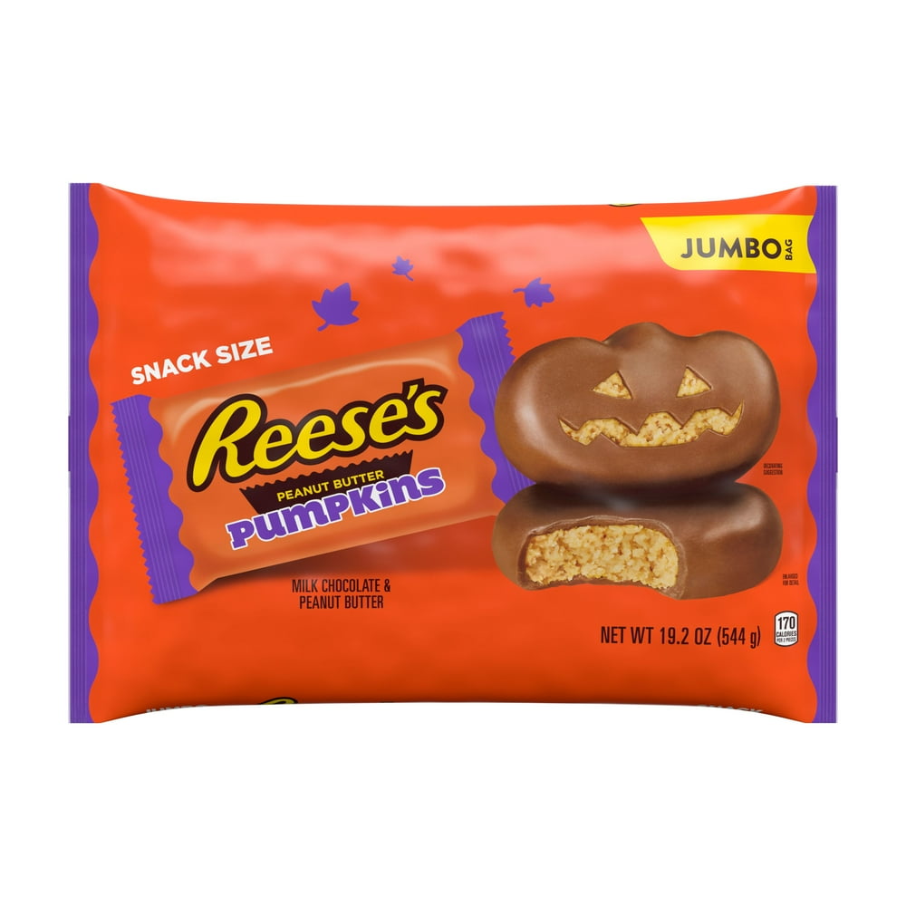 REESE'S, Milk Chocolate Peanut Butter Snack Size Pumpkins Candy