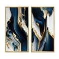 thumbnail image 2 of Designart "Cerulean Waves in Geode V" Abstract Framed Wall Art Set Of 2 - Blue Abstract Framed Canvas Set For Living Room Decor, 2 of 6