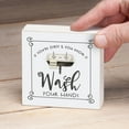 thumbnail image 4 of CounterArt "If You're Dirty" Artistic Freestanding Solid Wood Block Sign 3.75” Square, 4 of 5