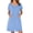 Light Sky Blue, variant on Women Zipper Front House Coat Short Sleeves Robe Zip Up Bathrobes Short Nightgown with Pockets