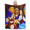 thumbnail image 1 of Manta de La Bella y la Bestia, suave, acogedora, cálida y ligera, para sofá, cama, silla, camping, viajes, decoración, picnic, 80 x 60 pulgadas, 1 of 5