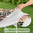 thumbnail image 5 of Round Table Cover with Elastic Edge and Boho Floral Pattern, 44 Inch Fits 38-42 Inch Tables Easy Clean, 5 of 7