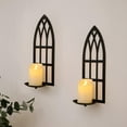 thumbnail image 5 of HPC Decor 15.8'' Candle Sconce Set of Two- Black Metal Candle Wall Sconces- Wall Sconce Candle Holder - Sconces Wall Decor Set of 2 for Living Room, Bathroom, Dining Room, 5 of 8