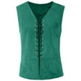 thumbnail image 2 of Lovskoo Men's Medieval Renaissance Vest Clothes Pirate Festival Cosplay Gothic Steampunk Lace Up Vest Waistcoat Green, 2 of 4