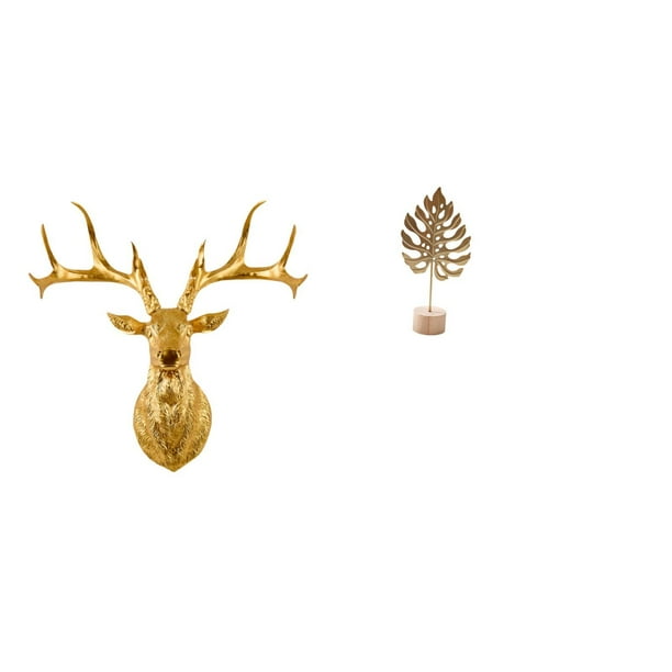 Estatua de cabeza de ciervo,Decoración de pared con cabeza de ciervo,animales,adorno para el hogar,Esculturas de alce de pared con cabeza de ciervo de resina para oficina,Escultura de