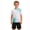 A60 White, variant on Landzoo Toddler Boys Outfit Set Graphic Print Short Sleeve Crew Neck Tees With Active Shorts Set Summer Breathable Boys Outfit Size 6-7 Years Blue