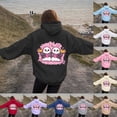 thumbnail image 4 of Godom Womens Floral Hoodies Sweatshirts Casual Long Sleeve Loose Fit Drawstring Hooded Pullover, 4 of 7