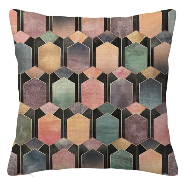 DEKAXID - Funda de cojín para sofá de sala de estar con diseño de mármol, funda de almohada de lino para decoración del hogar, fundas de cojín de 40 x 40, 45 x 45, 50 x 50, 60 x 60