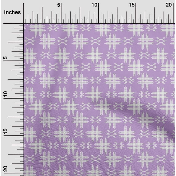 oneOone Viscose Chiffon Fabric Check Kasuri Print Fabric By The Yard 42 Inch Wide