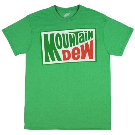 Top Light Heaters mountain dew soda shirt men's officially licensed classic logo t-shirt (x-large) heather green ()