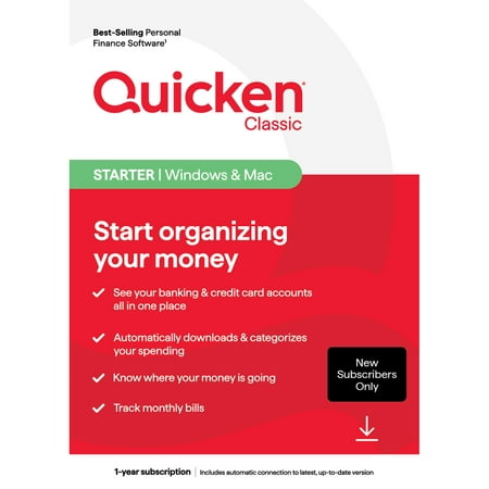 Quicken Classic Starter for New Subscribers PC/Mac