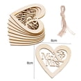 thumbnail image 5 of AYYUFE 1 Set Wooden Pendants Unpainted Hollow Heart Shape Christmas Wood Crafts Hanging Ornaments Home Decoration, 5 of 8