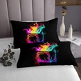 thumbnail image 3 of Erosebridal Rainbow Watercolor Coverlet Set Twin, Colorful Abstract Artwork Bedding Set 2pcs, 3 of 5