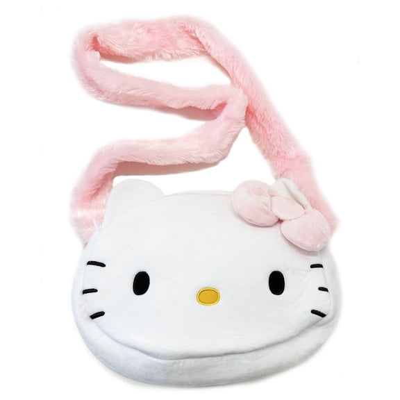 Hello Kitty 12" Large Plush Shoulder Bag, Plush Decor Handbag, Perfect Crossbody Bag