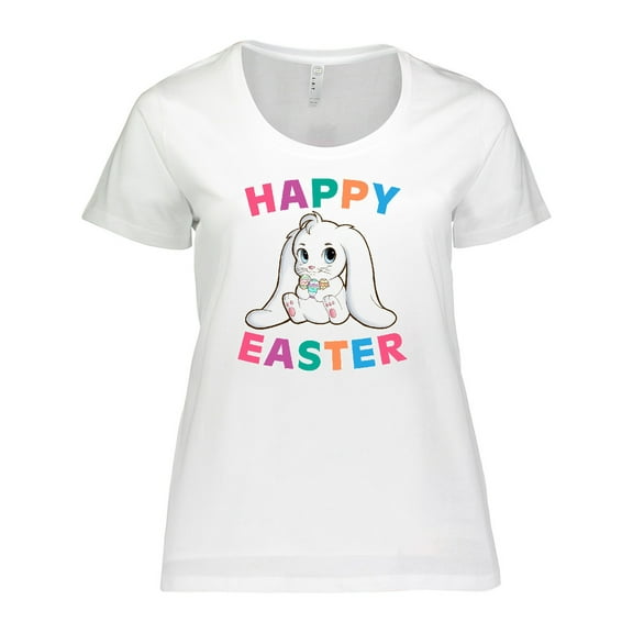 Inktastic Happy Easter Adorable Bunny Women's Plus Size T-Shirt