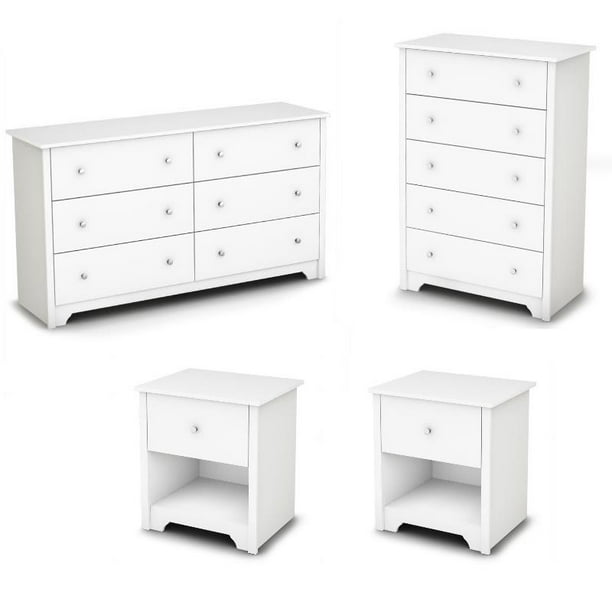 6 Drawer Double Dresser 5 Drawer Dresser And 2 Nightstands Set In Pure White Walmart Com Walmart Com