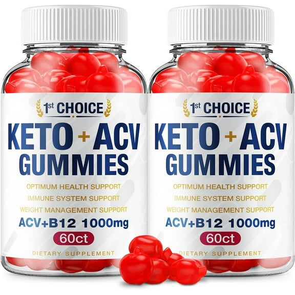 2 Pack 1st Choice Keto ACV Weight Loss Gummies Keto First Choice ACV Advanced Formula Plus Apple Cider Vinegar Keto Gummies Dietary Supplement B12 Beet Root Juice Men Women 120 Gummies