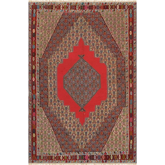 Pasargad Home Vintage Azerbaijan Hand-Woven Wool Area Rug 6' 7" X 9'10"