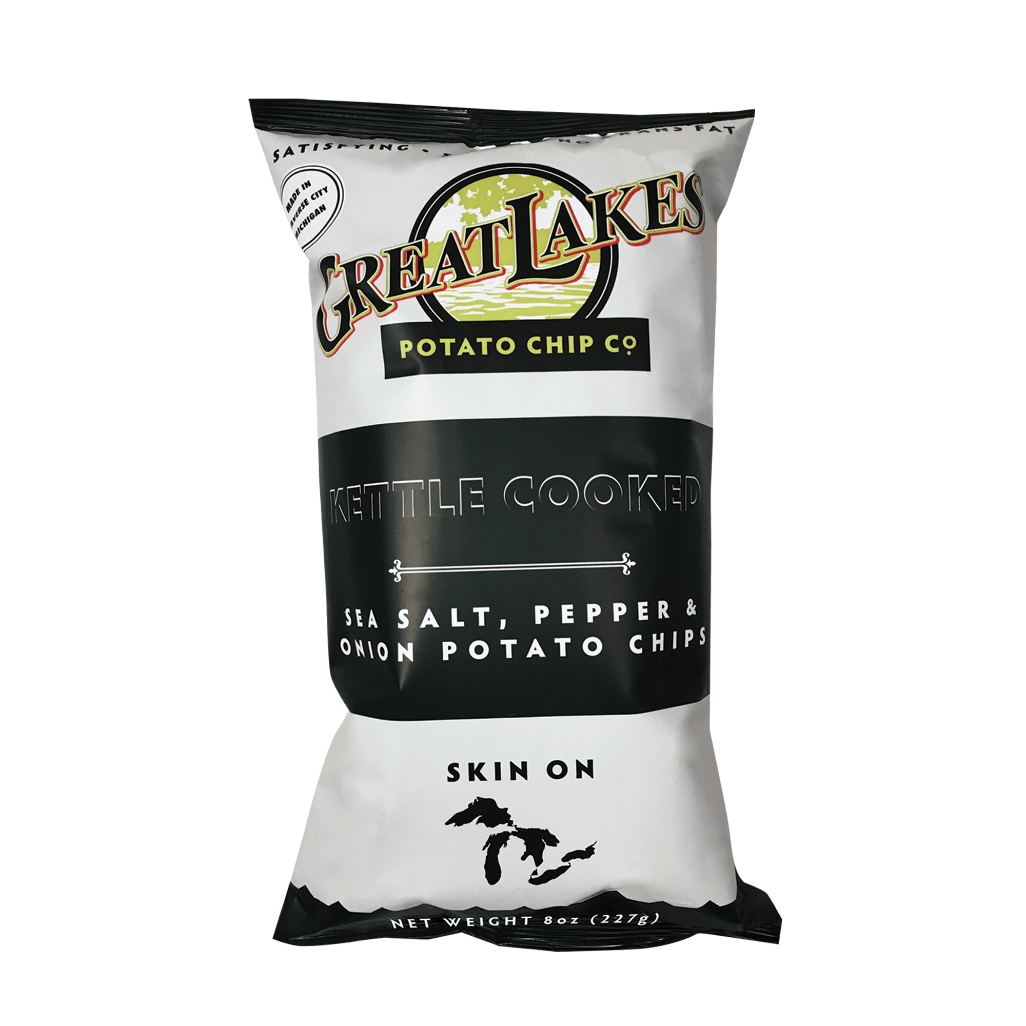 Buy Great Lakes Potato Chips Kettle Chips Sea Salt, Pepper & Onion, 8