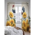thumbnail image 3 of Sheer Curtains 108 Inches Long 2 Panels Set for Living Room, Bathing Roosters Semi Sheer Curtains for Windows, Farmhouse Sunflower Vintage Burlap Voile Window Treatments Rod Pocket Curtain, 3 of 7