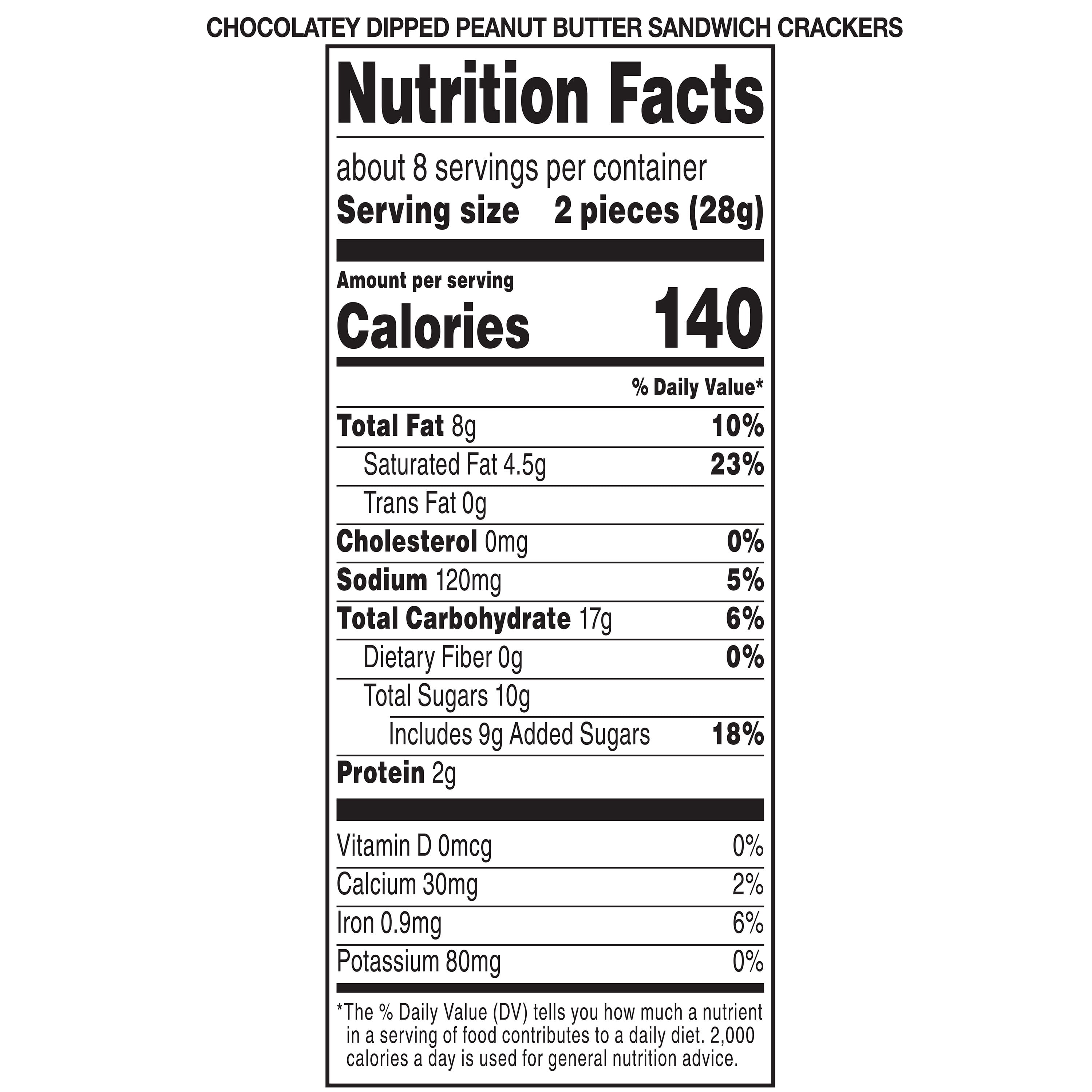Freshness Guaranteed Chocolatey Dipped Peanut Butter Sandwich Crackers, 8 oz