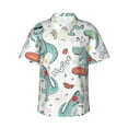 thumbnail image 2 of Picia Music Lover Dinosaur Gentle Cotton Regular Fit Short Sleeve Casual Hawaiian Shirt for Men-Small, 2 of 9