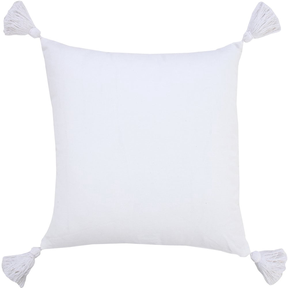 LR Home Ox Bay Hand-Woven Beige/White Stripe All-Natural Cotton Pillow Cover