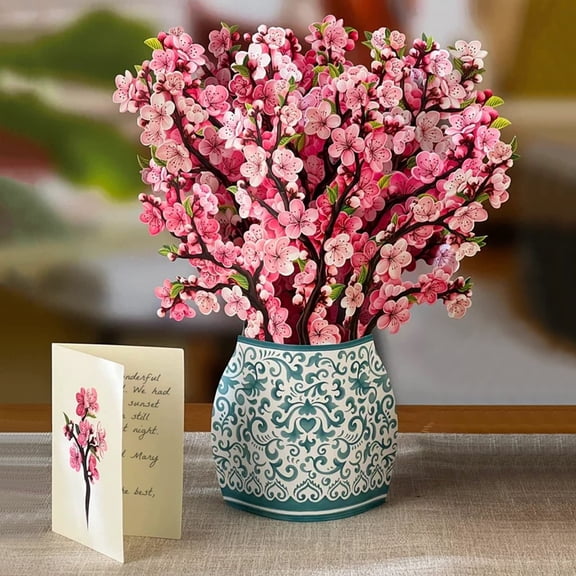 Pop Up Card Greeting Cards for Mom, Pop Up Flower Cards 3D Pop Up Bouquet Paper