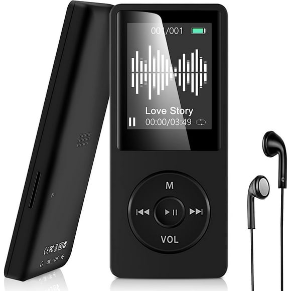 SDES-MP3 Player with Bluetooth 64GB Portable HiFi Lossless Digital Music Player with Speaker, FM Radio, Voice Recorder,E-Book, Shuffle Play, Earphones Included-Supports up to 128GB