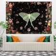 thumbnail image 3 of Moonlit Garden Tapestry Moth Moon Phase Tapestries Coloful Floral Tapestry Wall Hanging for Bedroom Dorm,60Wx40H, 3 of 5