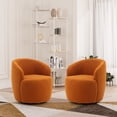 thumbnail image 2 of Ouyessir Swivel Barrel Chair Upholstered Armchair (Set of 1) Teddy-Caramel, 2 of 5