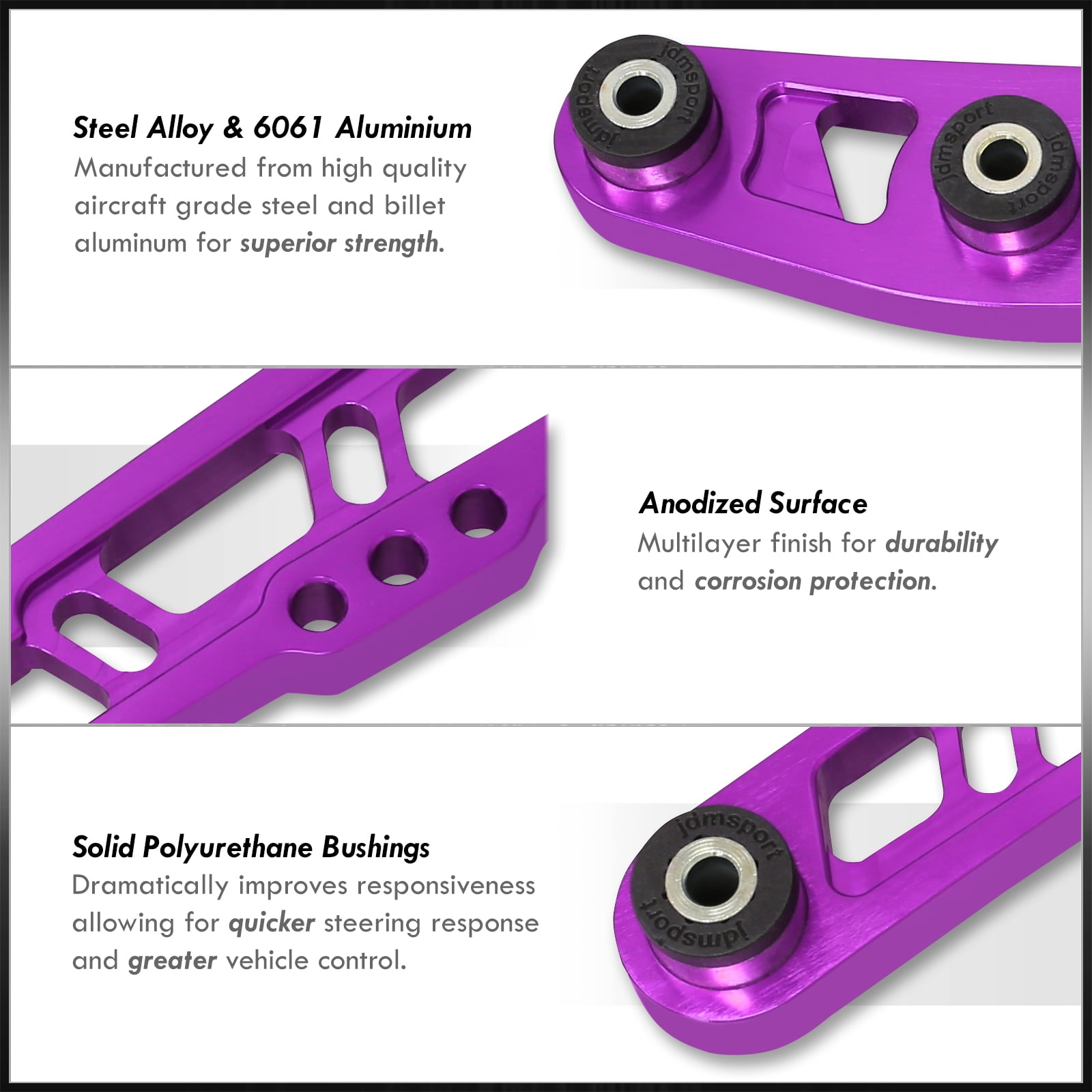 AJP Distributors JDM Sport Purple Rear Lower Control Arm Black