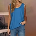 thumbnail image 3 of Mittory Women V Neck Curved Hem Tank Tops Summer Casual Sleeveless Loose Fit Tunic Tops, 3 of 6