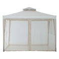thumbnail image 3 of Sunjoy 10x10 Outdoor Soft Top Patio Gazebo with Netting  Small Tent Canopy 2 Tier Steel Frame White, 3 of 11