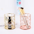 thumbnail image 5 of kjfeif Round Office Pen Holder Desk Organizer Accessories Metal Gold Makeup Brush Round Pencil Storage Tube Desktop Stationery Supplies box, 5 of 5