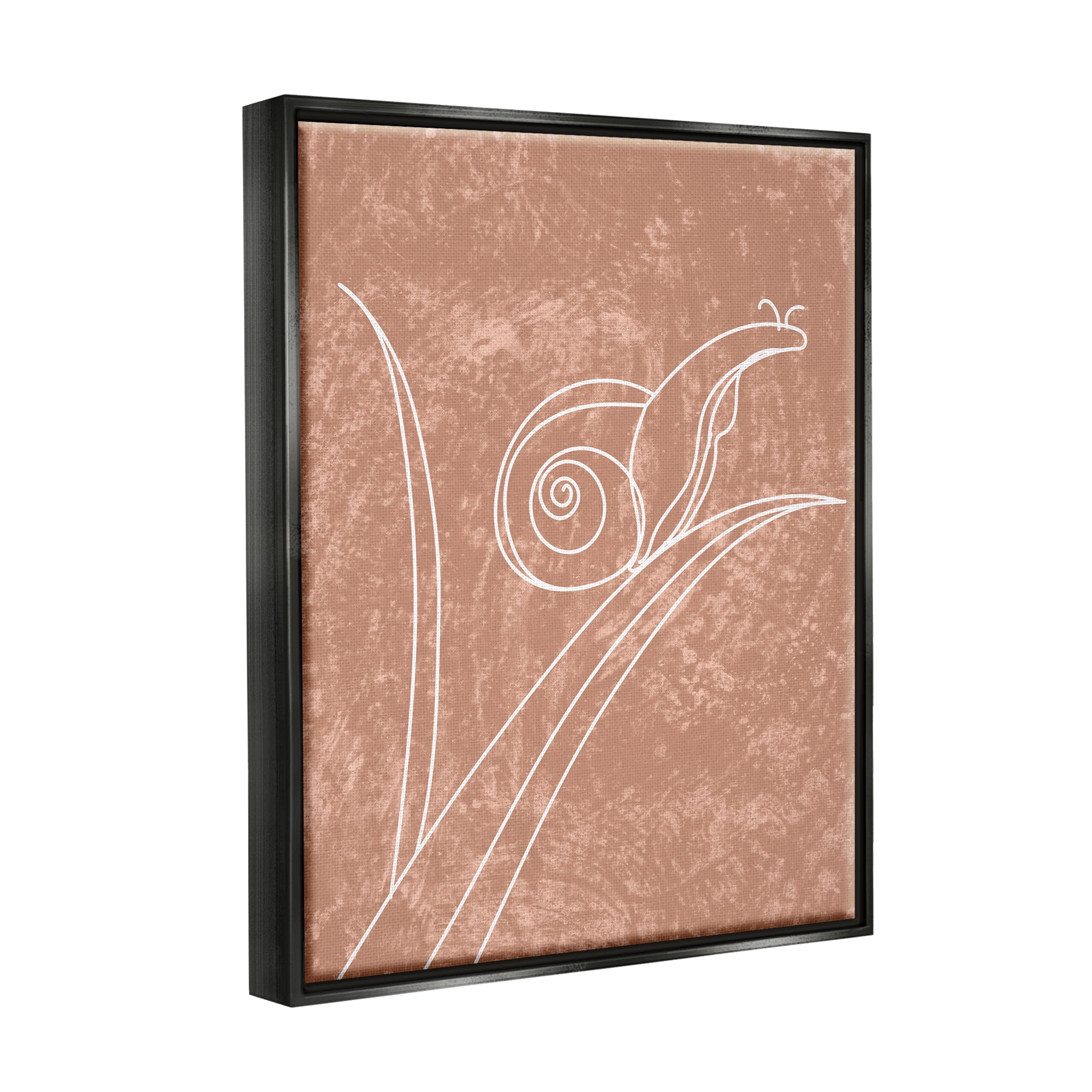 Stupell Industries Nail on Leaf Doodle Animals & Insects Painting Black Floater Framed Canvas Art Print Wall Art, 17 x 21