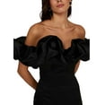 thumbnail image 4 of VISgogo, vestido de tubo de verano para mujer, minivestido ajustado con hombros descubiertos y volantes de Color sólido para mujer VISgogo  moda, 4 of 8