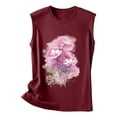 thumbnail image 5 of Débardeurs pour Femmes Col Rond Coupe Ample Basique Imprimé Blouse Décontractée Été Sans Manches Tunique d'Entraînement, 5 of 5