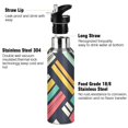thumbnail image 3 of Yayeee 20oz Insulated Water Bottle Double Wall Stainless Steel with Flip Straw Lid, Red Geometric, 3 of 7