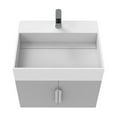 thumbnail image 3 of Amazon 36" Gray Wood Floating Vanity with White Top and Brushed Nickel Trim, 3 of 10