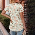 thumbnail image 5 of Jsaierl Womens Short Sleeve Tops Summer Dressy Ruffle Shirts V Neck Flowy Pleated Tunic Blouses Boho Graphic Tshirts Top S-2XL, 5 of 7