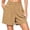 Khaki, variant on KKBOTIVE Dressy Shorts for Women High Waisted Work Pleated Shorts 2026 Summer Wide Leg Business Casual Suit Shorts with Pockets, Purple Size: XS