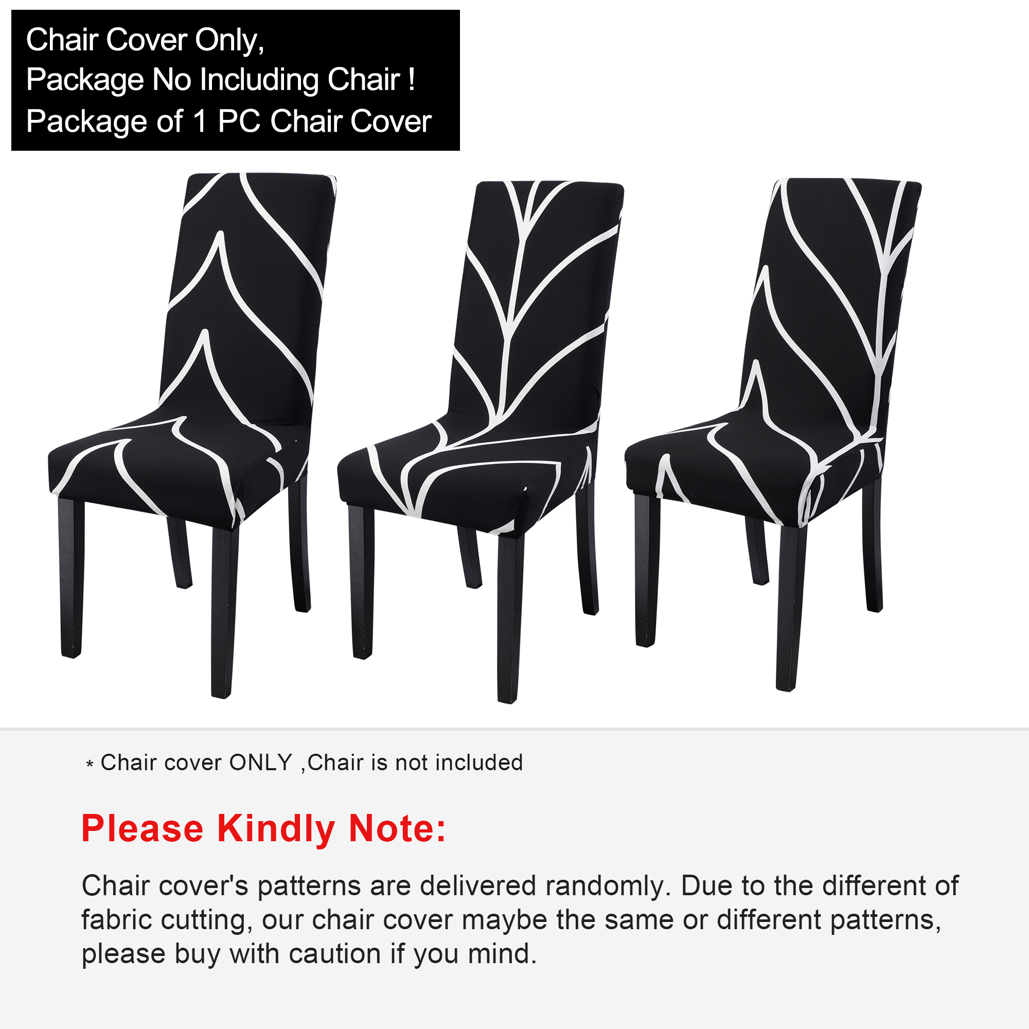 Unique Bargains Elastic Dining Chair Slipcover White and Black M