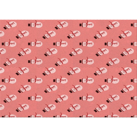 Ahgly Company Indoor Rectangle Patterned Light Coral Pink Area Rugs, 2' x 4'