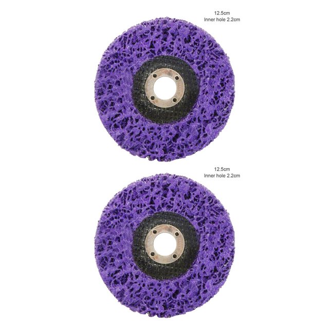 Rueda de lijado Riwesomey Acero inoxidable Pulido Agujero interior 100 negro 125 morado 2piezas