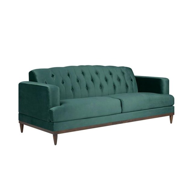 Sofá 3 cuerpos Tecolote velvet - Verde GAIA Contemporáneo