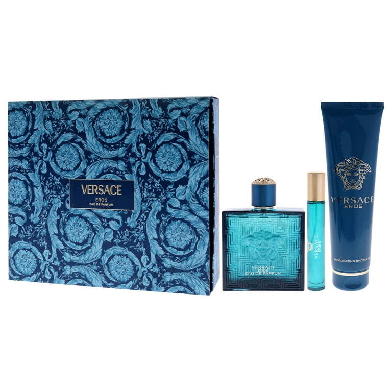 Versace Versace Eros , 3 Pc Gift Set 3.4oz EDP Spray, 0.3oz EDP